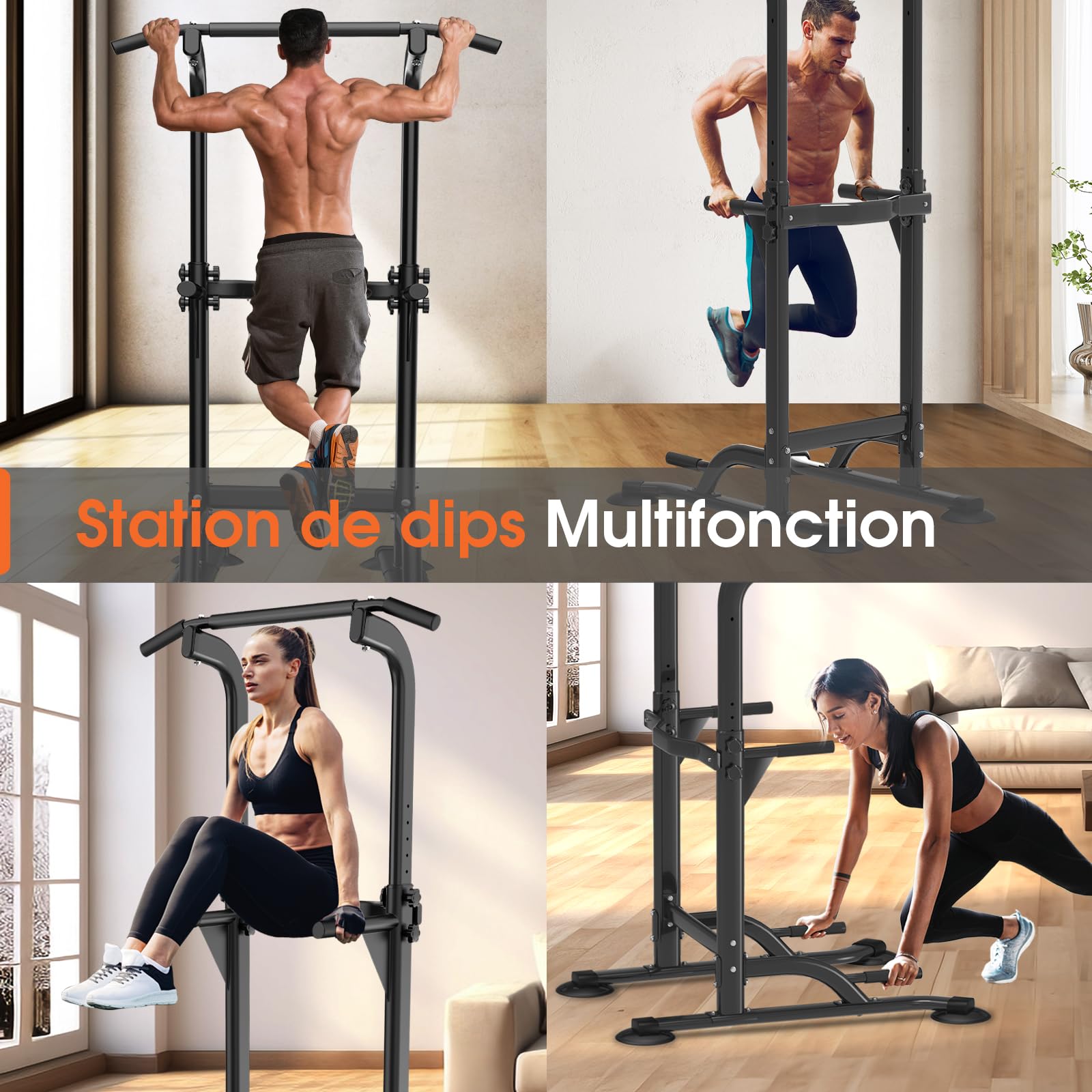DH FitLife Power Tower Dip Station| Barre de traction autonome | Barre de dips pour le dos | Station de musculation Power Tower | Station de fitness | Rack de puissance pour salle de sport à domicile
