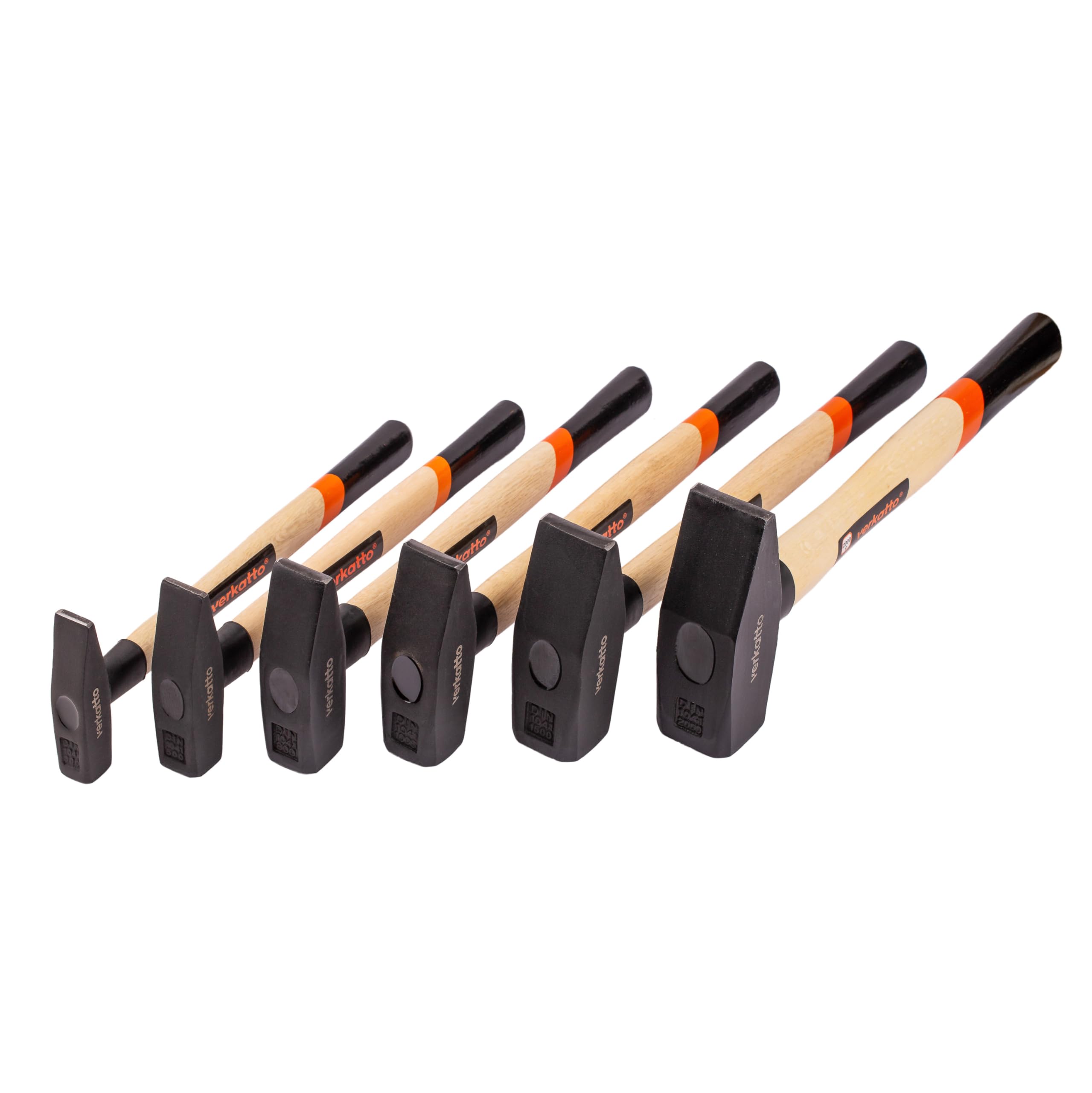 Mivos Martello da Fabbro 2000 g Con Manico in Legno - Testa in Acciaio Forgiato, Robusto per Ingegneria e Montaggio - Uso in Officina