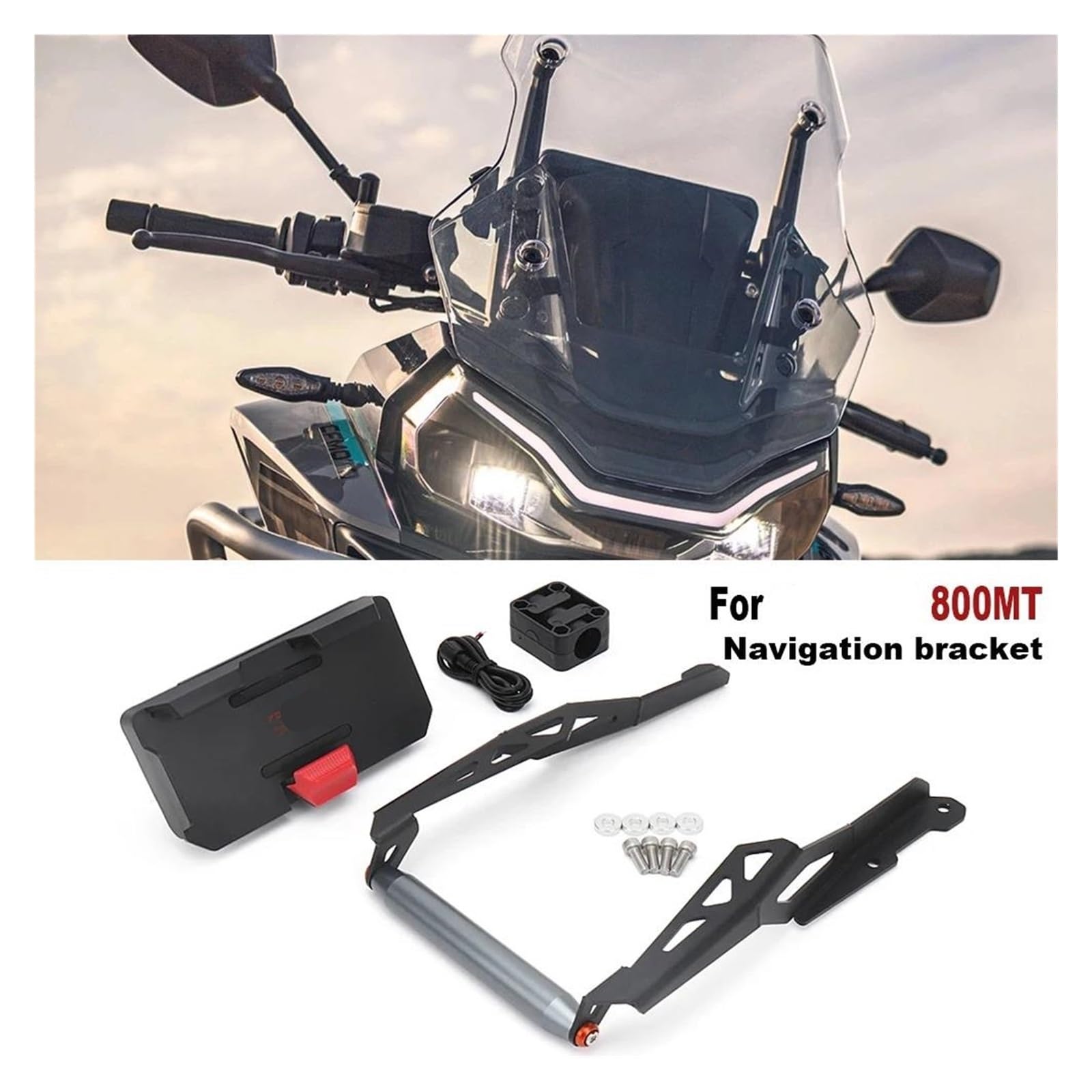 Supporto Per Telefono Da Manubrio Per Moto, Per Smartphone, GPS E Navigatore Per CF&M&OTO 800MT 2023(Set - 12MM)