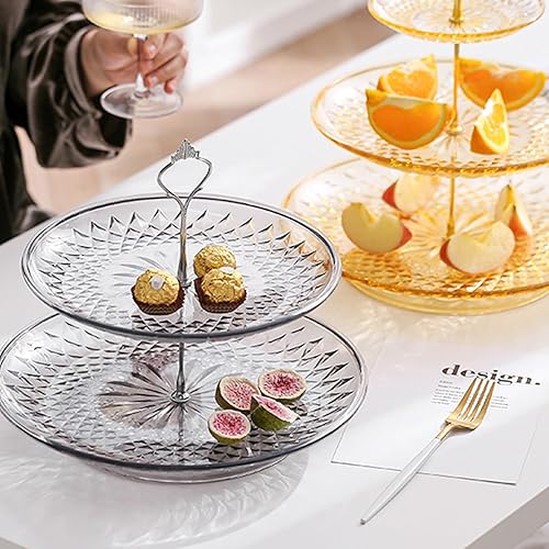 Miniatura 5 de Alvinlite Soporte plateado para cupcakes, bandeja pequeña de 2 niveles, soporte para pasteles, soporte para cupcakes, soporte de postre, decoración