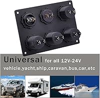 Vista 4 de Cllena - Enchufe de cargador USB dual 2.1A y 2.1A + voltímetro LED + adaptador de encendedor de cigarrillos de 3 enchufes Toma de corriente de 12V +