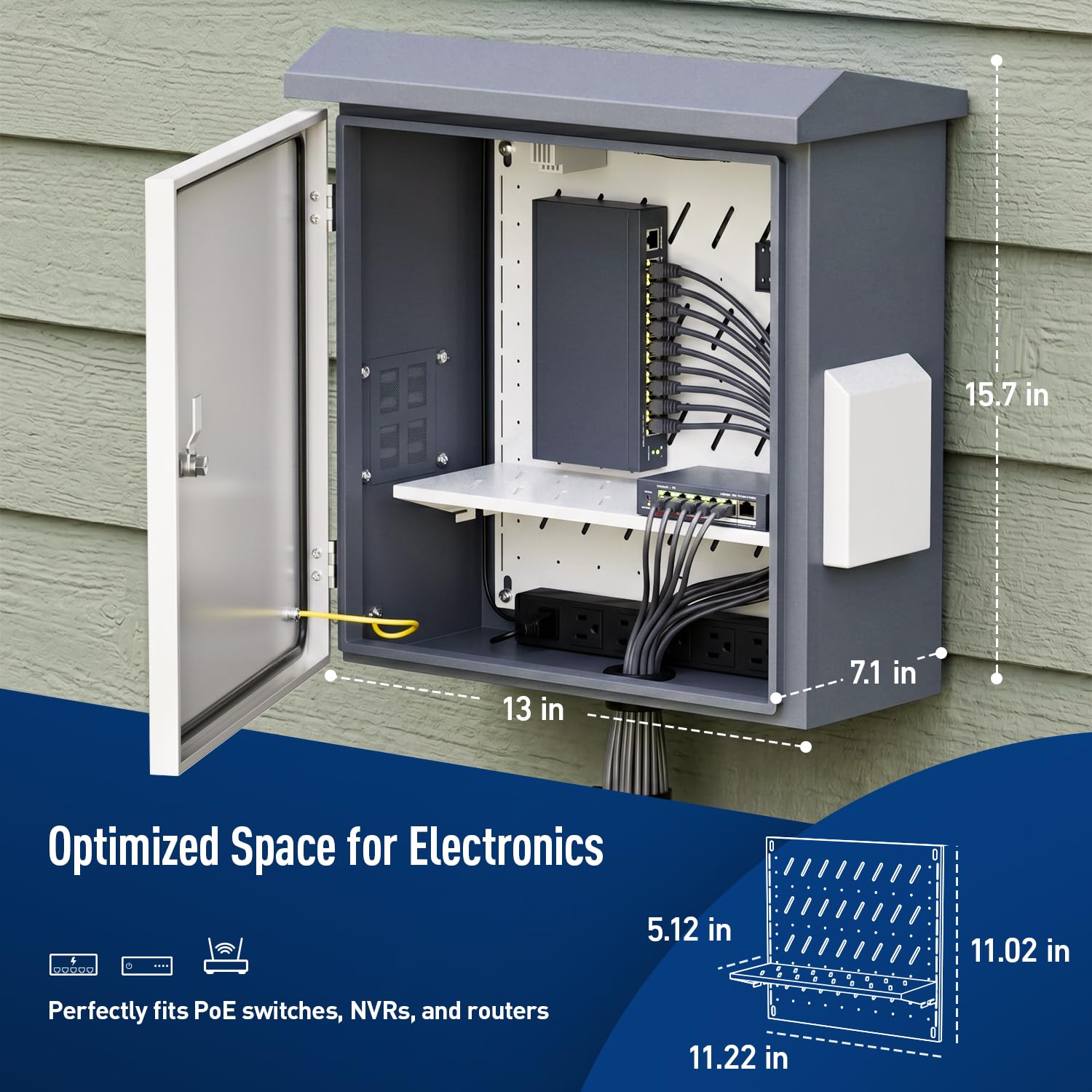 Outdoor Electrical Box with Thermostat Fan, IP65 Steel Enclosure — Amazon image 6