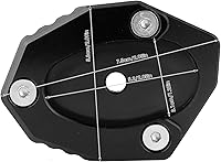 Vista 6 de Aramox Motocicleta Kickstand Pad Kick Stand Extension Pad Aleación de aluminio Fit para Z650 Z900 KSP106 Set (negro)