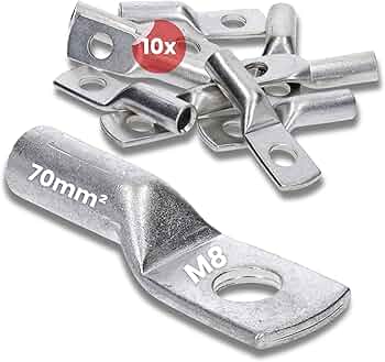 10 Stück Kalitec HR16-8 Kabelschuhe Rohrkabelschuhe 16mm² M8 unisoliert blank eB