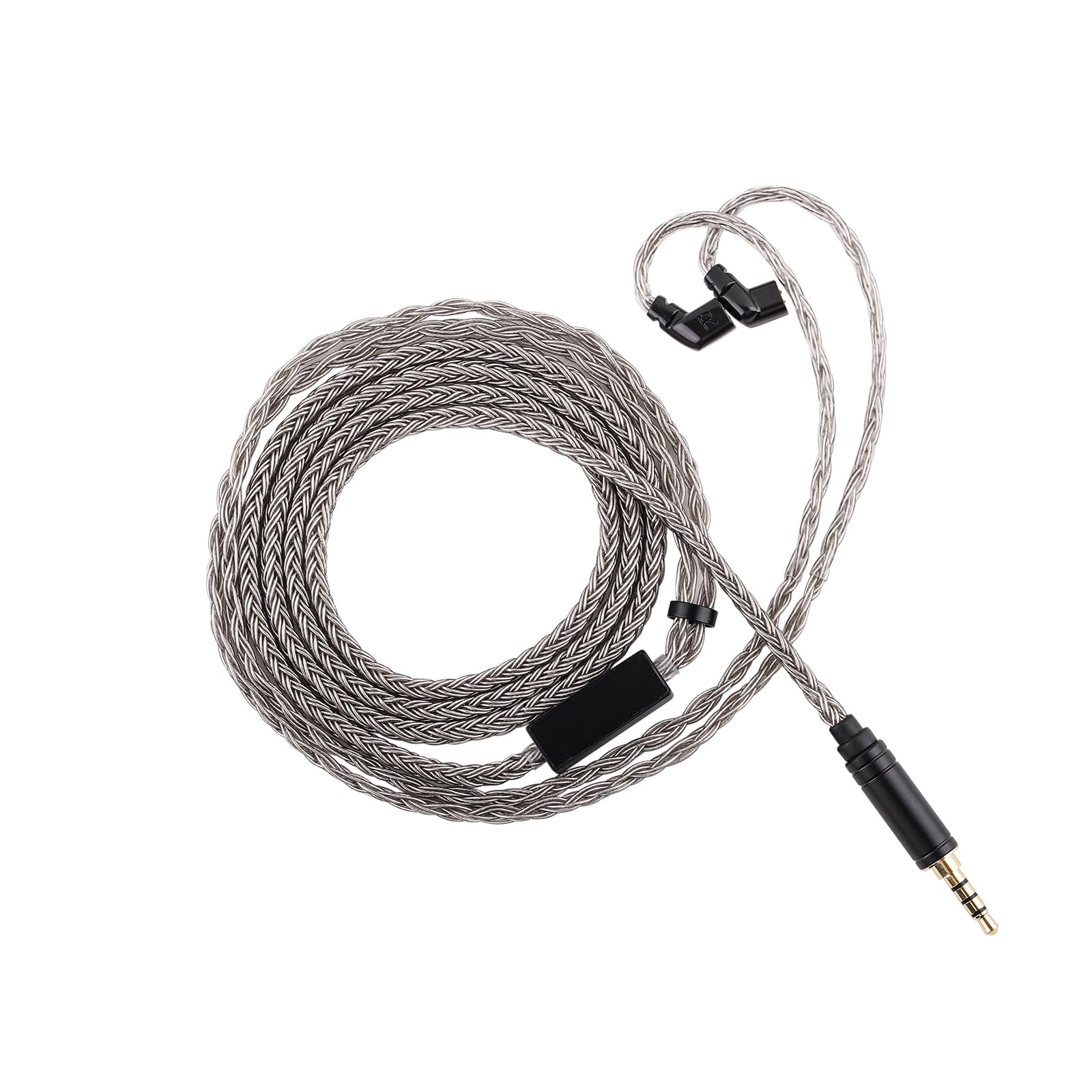 Linsoul Tripowin Zonie HiFi In-Ear Monitor Upgrade Cable, with Omni Mic, 16-Core Silver-Plated SPC Earphone Cable, Type-C/3.5mm Options, 1.25m SPC