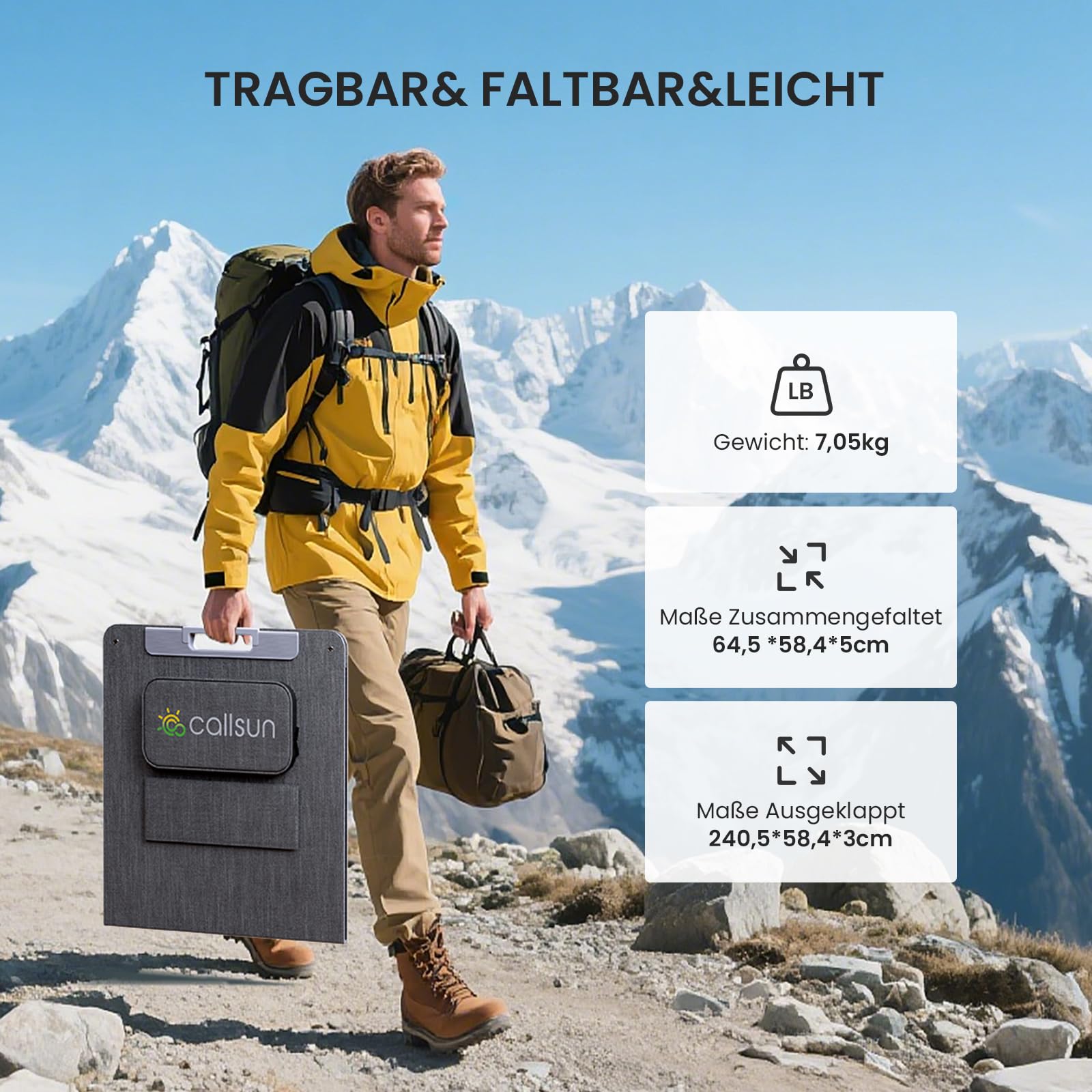 220W 19.8V Tragbares Solarpanel,N-Type 16BB Faltbar Monokristalline Solarmodule für Tragbare Powerstation,Photovoltaik Modul Solaranlage für Outdoor Garten Balkon Wohnwagen Camping