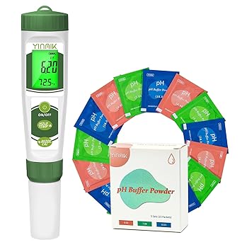 YINMIK 2024 New 4 in 1 pH Meter with Extra pH Calibration Powder ...