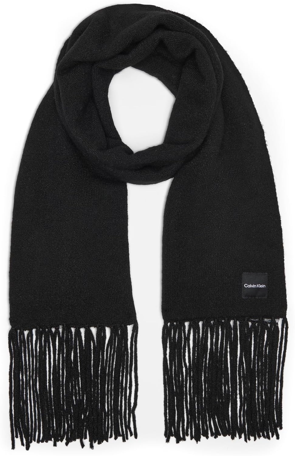 Calvin Klein Women's Reversible Color Pop Winter Scarf With Ck Logo Patch