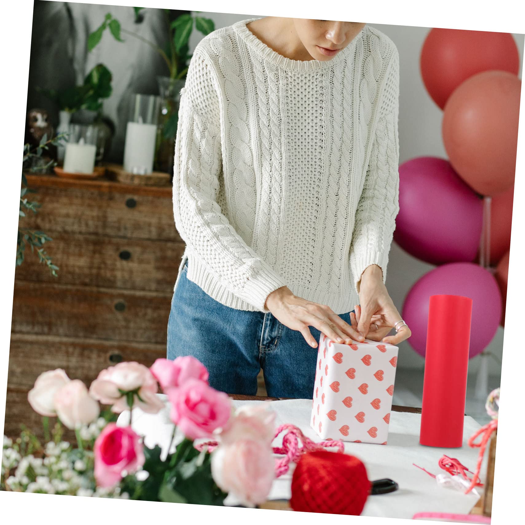 SAFIGLE Kraftpapier Zum Verpacken Geschenkpapier Blumendekorpapier Rot Für Kunsthandwerk Blumensträuße Geschenke Diy-projekte Weihnachten Geburtstage Hochzeiten Abschlussfeiern