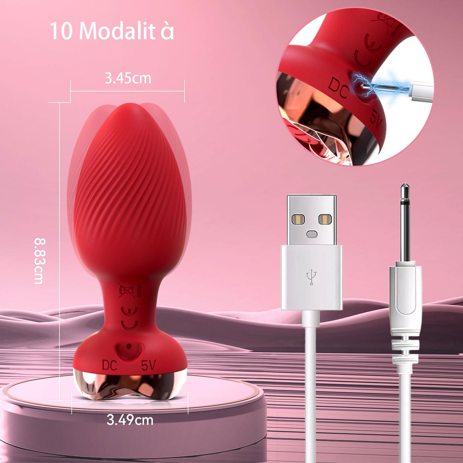 DOY USB Cavo di Ricarica CC 2.5mm Cavo Caricabatterie CC di vibratore clitoride Vibratoreper Uomo,anali Plug Anale-dilatatore Donna e Giocattoli【1Pcs Cavi USB+Regalo Giocattoli per Adulti】 (Rosso)