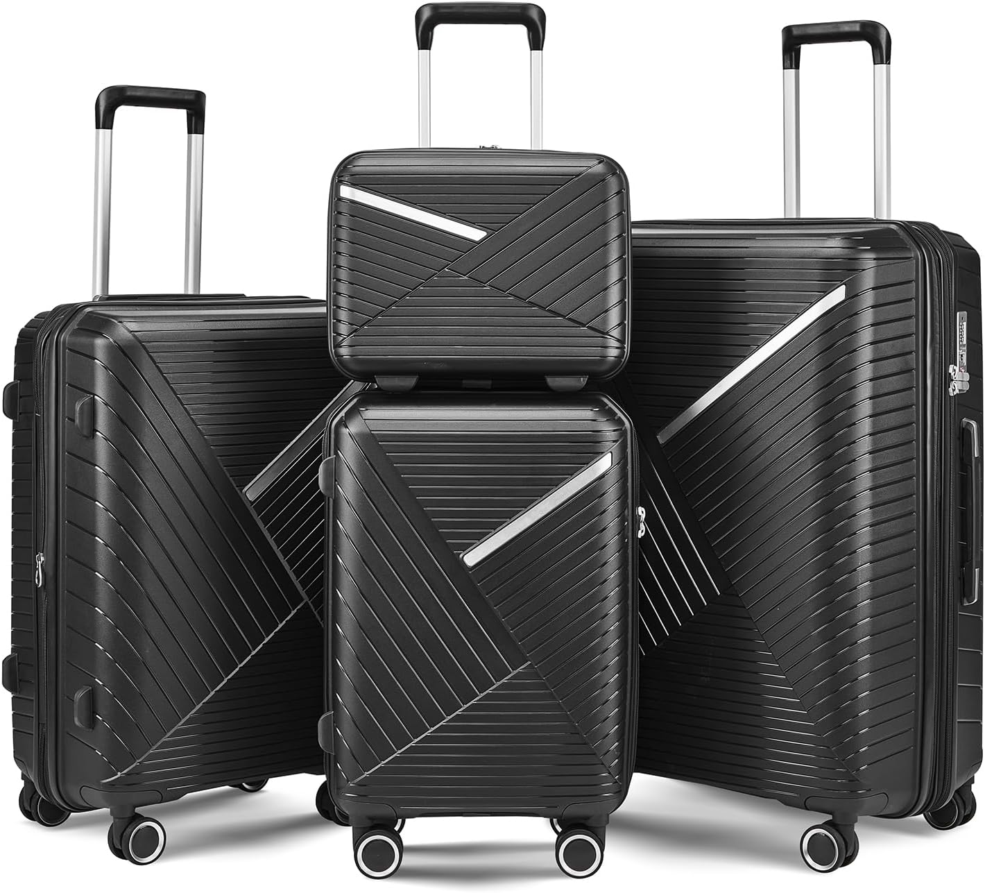DLPIN Hard Shell Luggage Sets 4 Piece(14/20/24/28)" with Spinner Wheels,Men Womens