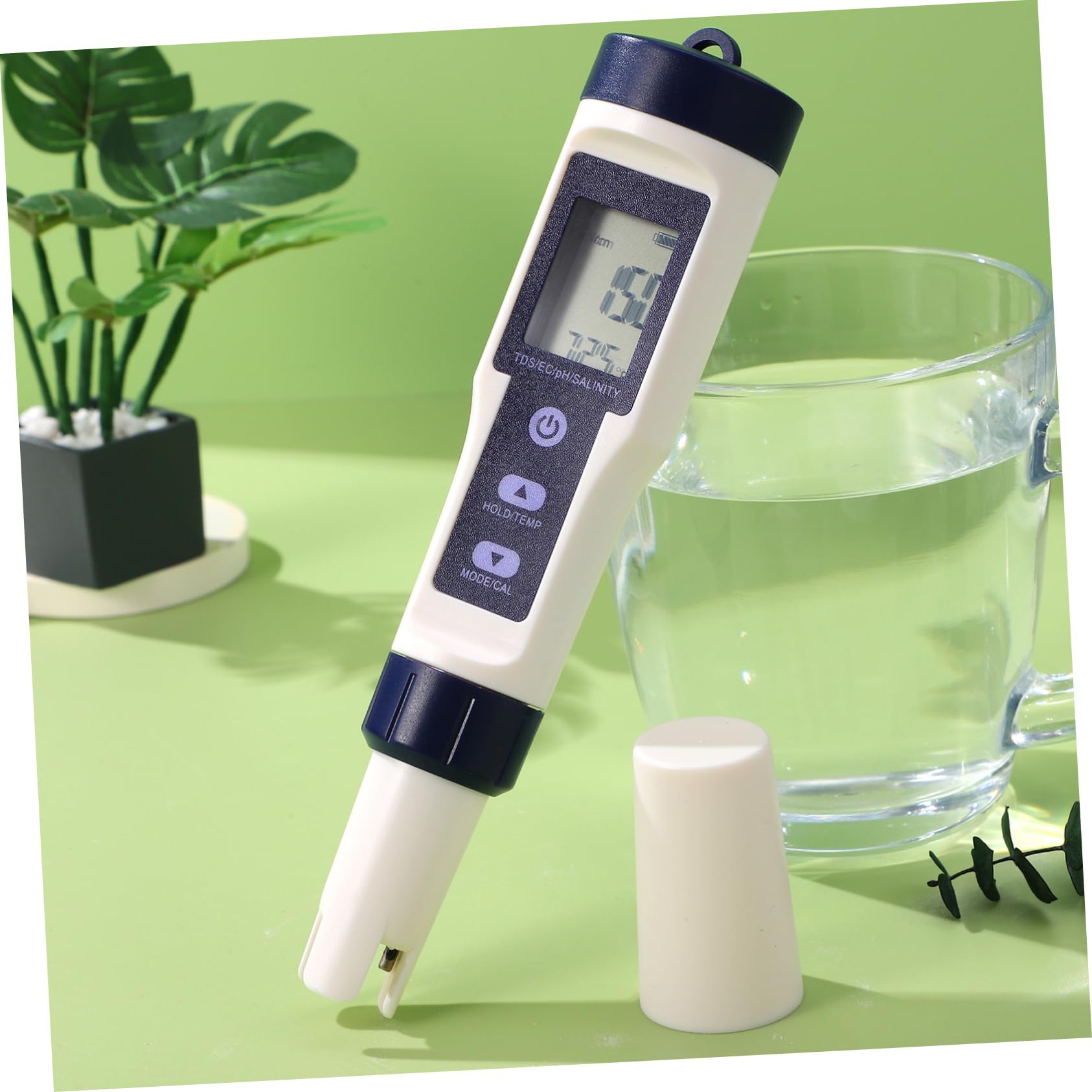 5-in-1 Digitaler Wassertester für Wasserqualität, Ph, Ec, Salzgehalt