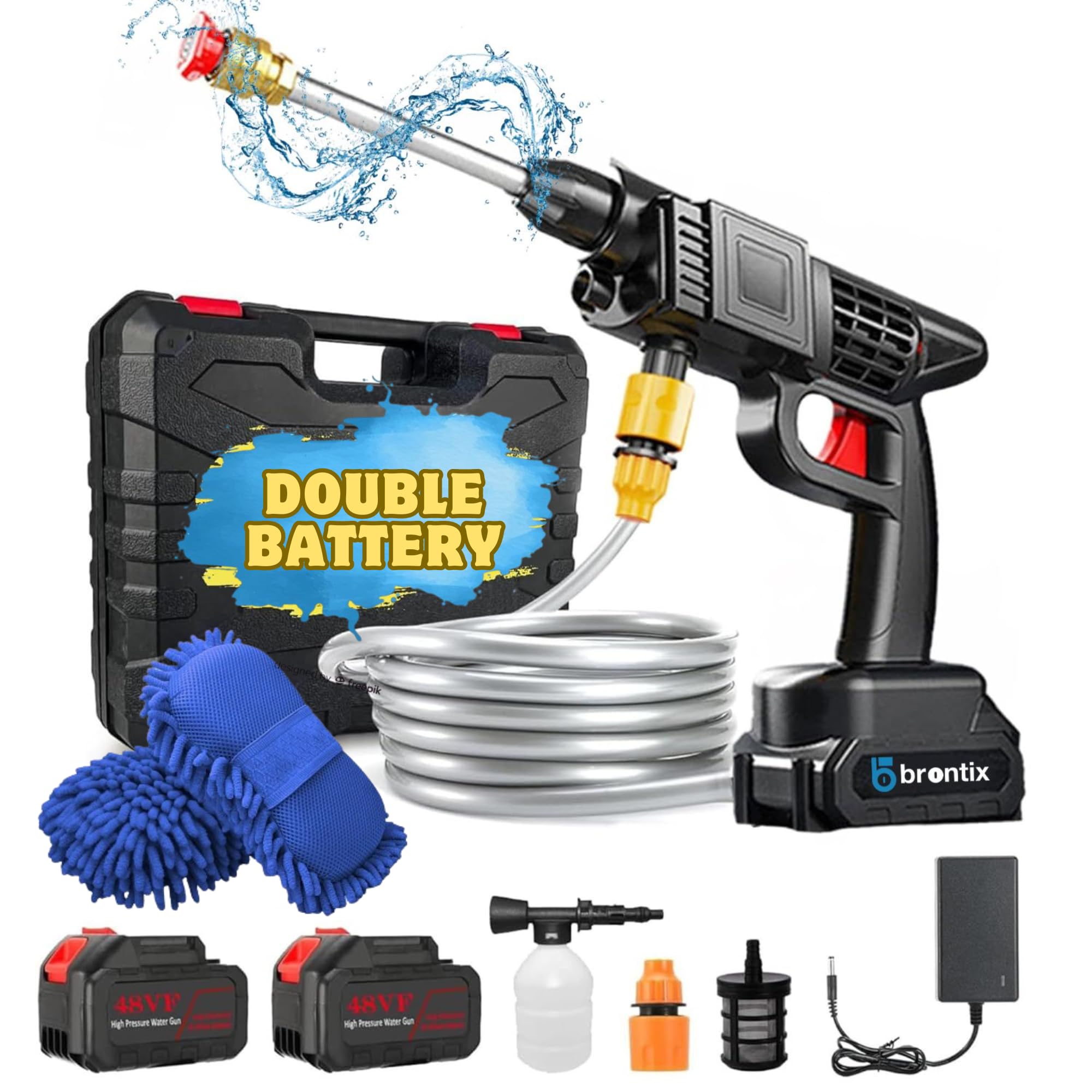 BRONTIX - Cordless Car Washer high Pressure Pump | car Washing | Pressure Washer for car Washing | car Washing Pump | Bike Washing | Portable car Washer | Outdoor Cleaning Tools (B0CTQJRPT6) Amazon Price History, Amazon Price Tracker