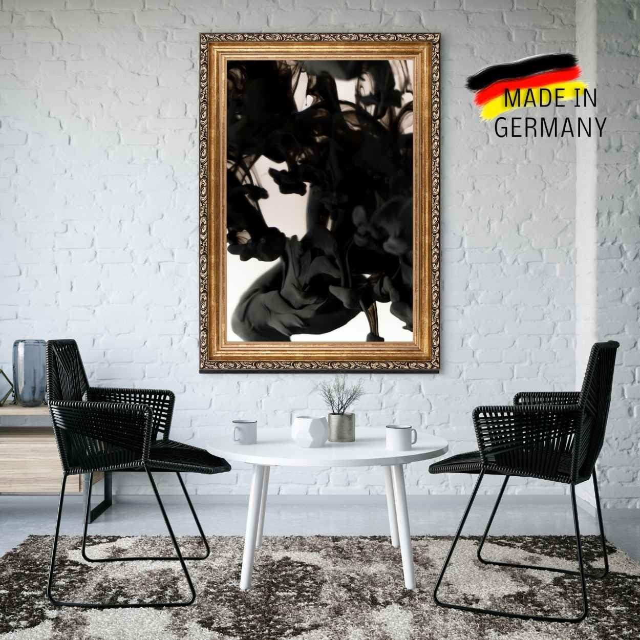 CLAMARO Bilderrahmen Wien Antik Barock Massivholz, 60 mm, 100x100 cm | Fichte, Acrylglas, HDF-Rückwand, Metallaufhänger, 43 mm tief, handgefertigt, Hoch- und Querformat