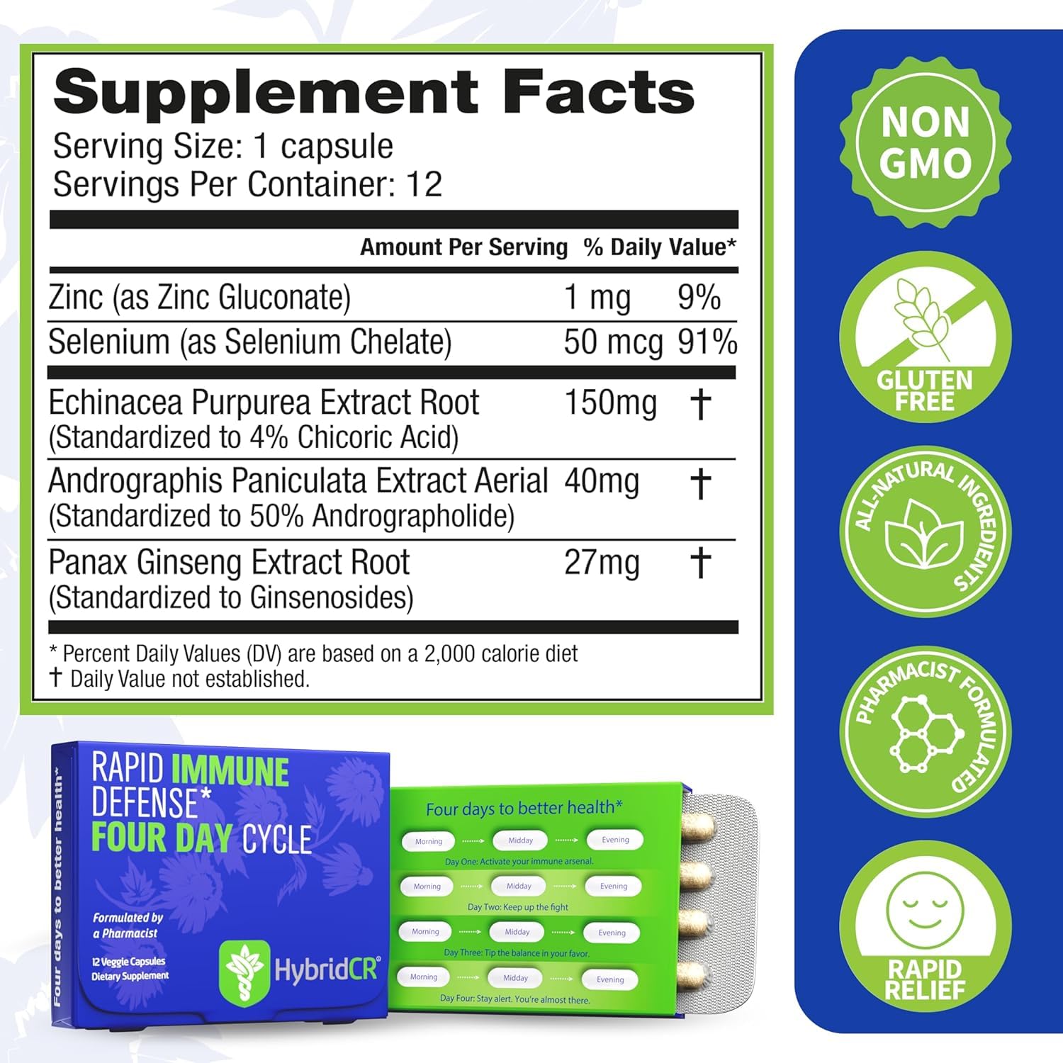 HybridCR Immune Support Supplement & Seasonal Defense for Adults, 12 Caps — Amazon image 2