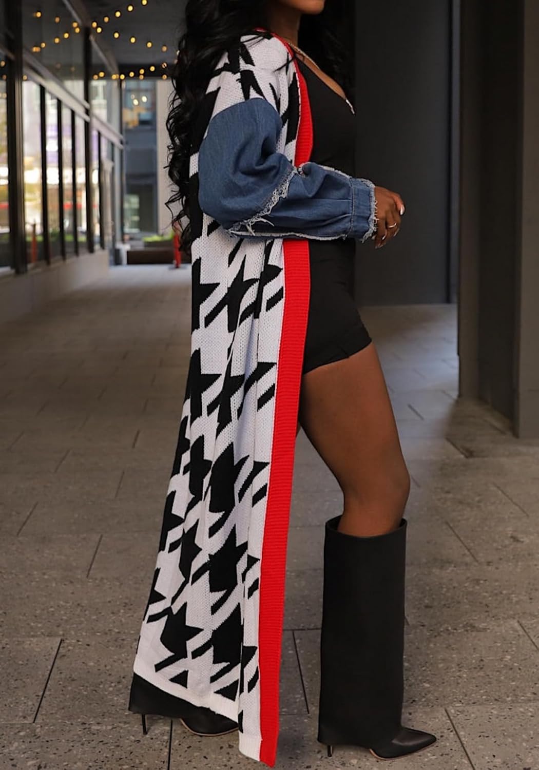 Geulis Womens Cardigan Sweaters 2025 Fall Coats Open Front Long Sleeve Patchwork Knit Long Cardigans Oversized Outerwear