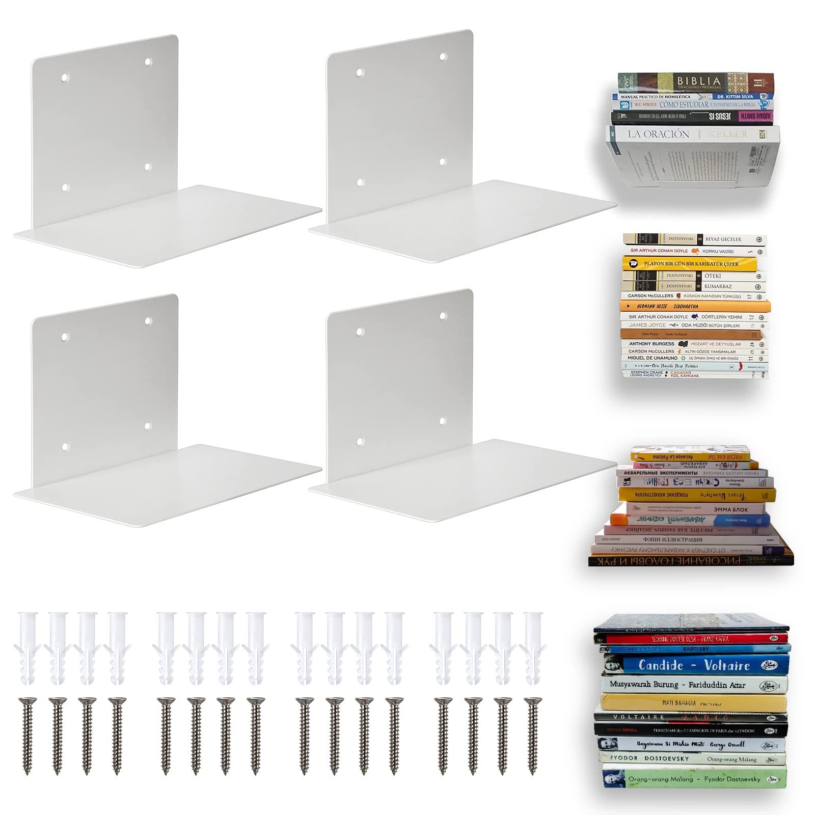 ECOSEAO Floating Book Shelves (4 Pack)