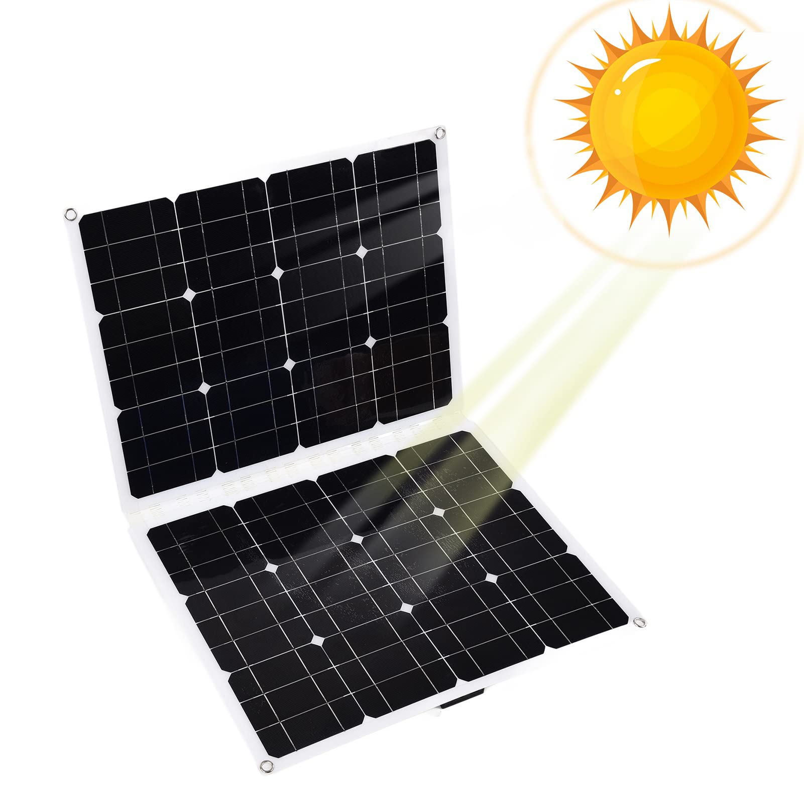Ładowarka słoneczna, składany panel słoneczny 80W DC 18V z USB Type C PET EVA PTP Przenośne wodoodporne ładowarki do ogniw słonecznych o wysokiej wydajności Solar Power Bank Zewnętrzny zestaw akumulat