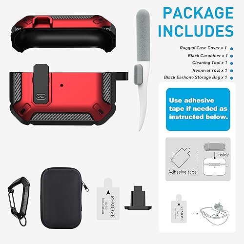 Miniatura 6 de Maxjoy Funda para AirPods Pro de 21 generación con cerradura, funda protectora para AirPods Pro 2 con llavero compatible con Apple AirPod Pro2 2023,