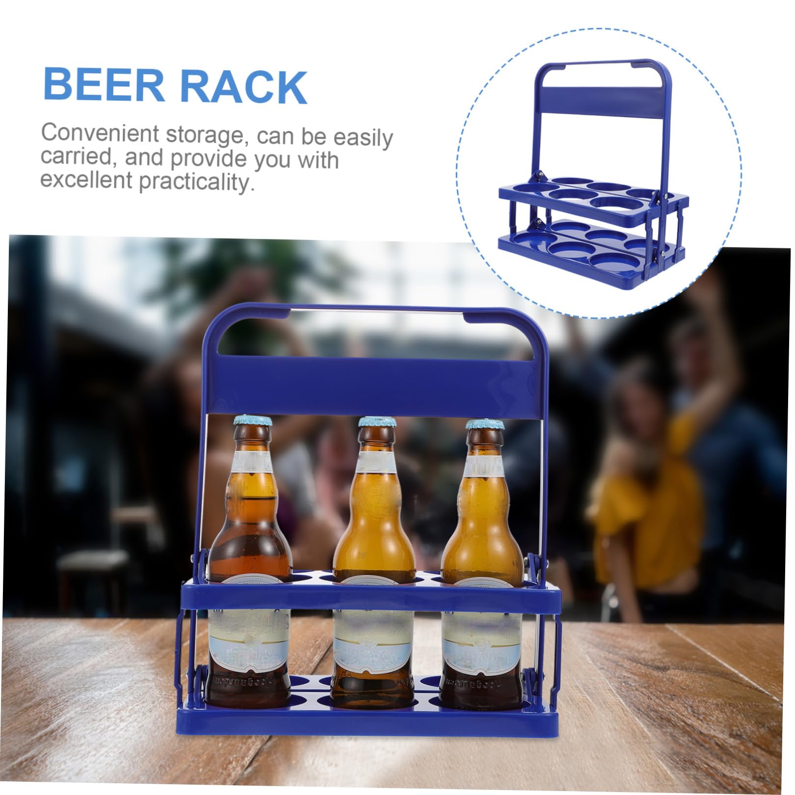 SOLUSTRE Organizer Portatile per Bottiglie Pieghevole Blu Portabottiglie con Design Ergonomico per Bar Casa Ktv e Feste