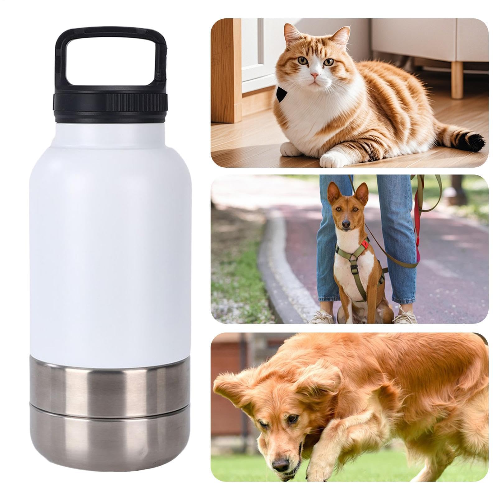 Borraccia Acqua Portatile Animali Contenitore Cibo 1520 ml Animali | Borraccia In Acciaio Inossidabile Da Cuccioli Da Outdoor Campeggio Escursionismo Picnic Passeggiate Viaggio Appartamento