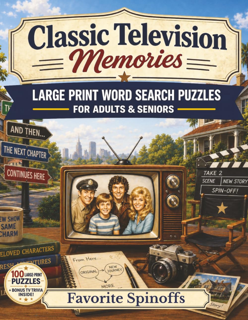Classic Television Memories: Favorite Spinoffs: Large Print Word Search Puzzles for Adults & Seniors — 100 Nostalgic Puzzles Featuring TV's Best-Loved Spinoffs, with Bonus Classic Trivia