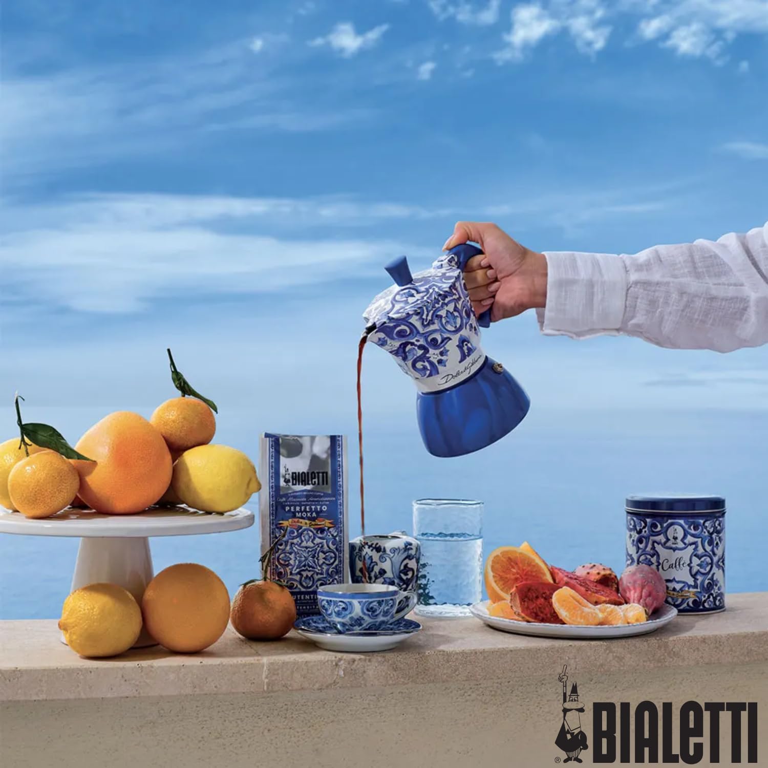 Bialetti Dolce & Gabbana Mocinduction Blue Mediterraneo 4 tazas de inducción (cafetera, café expreso)