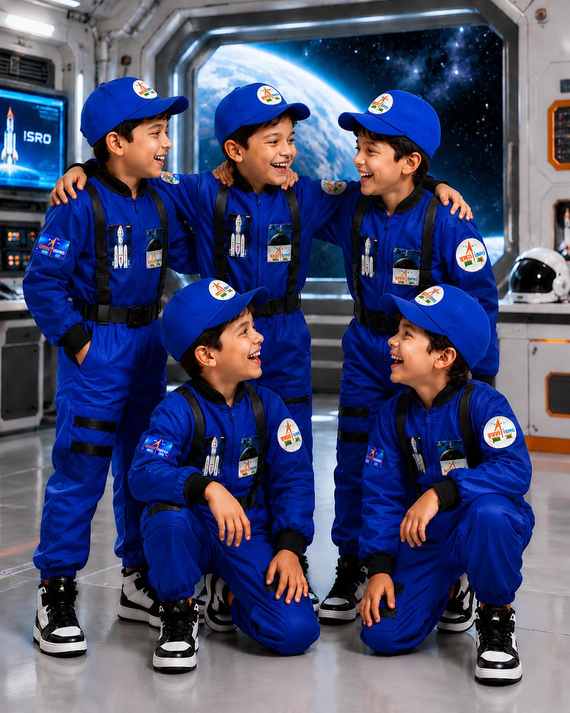 Rudra Fancy Dress Astronaut costumes for kids | astronaut dress for boys & girls | fancy dress competition for age group 3 to 12 yrs (C - Blue Astronaut, 3-4 Years) 2
