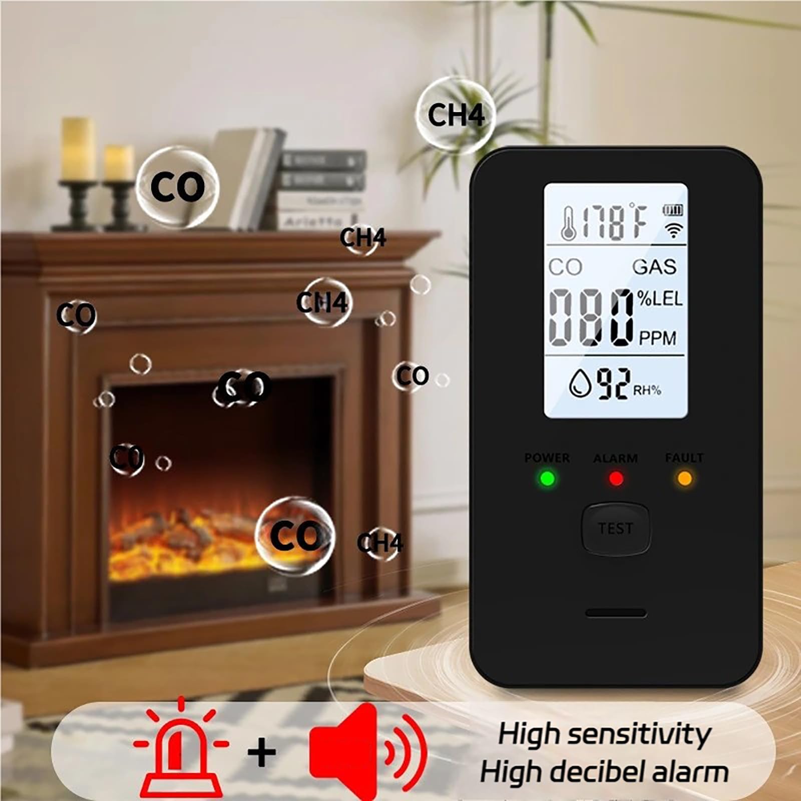 2026 New Steadfast Haven Pro Detector,4-in-1 Plug in Detector with HD Digital Display, for Home, Kitchens, Hotel (4*White) - 4