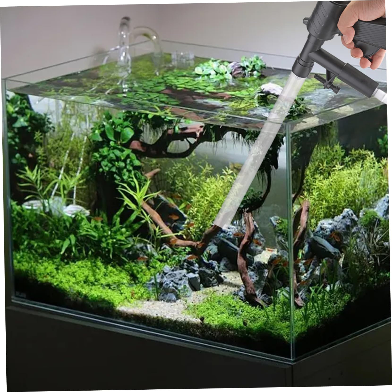 Nettoyeur d'aquarium pneumatique, siphon d'aquarium polyvalent, aspirateur professionnel d'aquarium, outils de nettoyage d'aquarium for échange d'eau de gravier/225