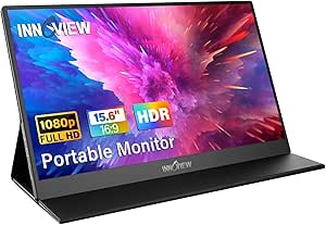 InnoView 15.6 Inch FHD Portable Monitor with HDMI and USB-C for Laptop, MacBook, Gaming Consoles, and Tablets