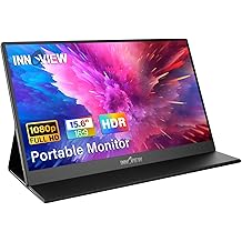 InnoView Portable Monitor, 15.6 Inch FHD 1080P HDMI USB C Second External Monitor for Laptop, Desktop, MacBook, Phones, Tablet, PS5/4, Xbox, Switch, Built-in Speaker with Protective Case