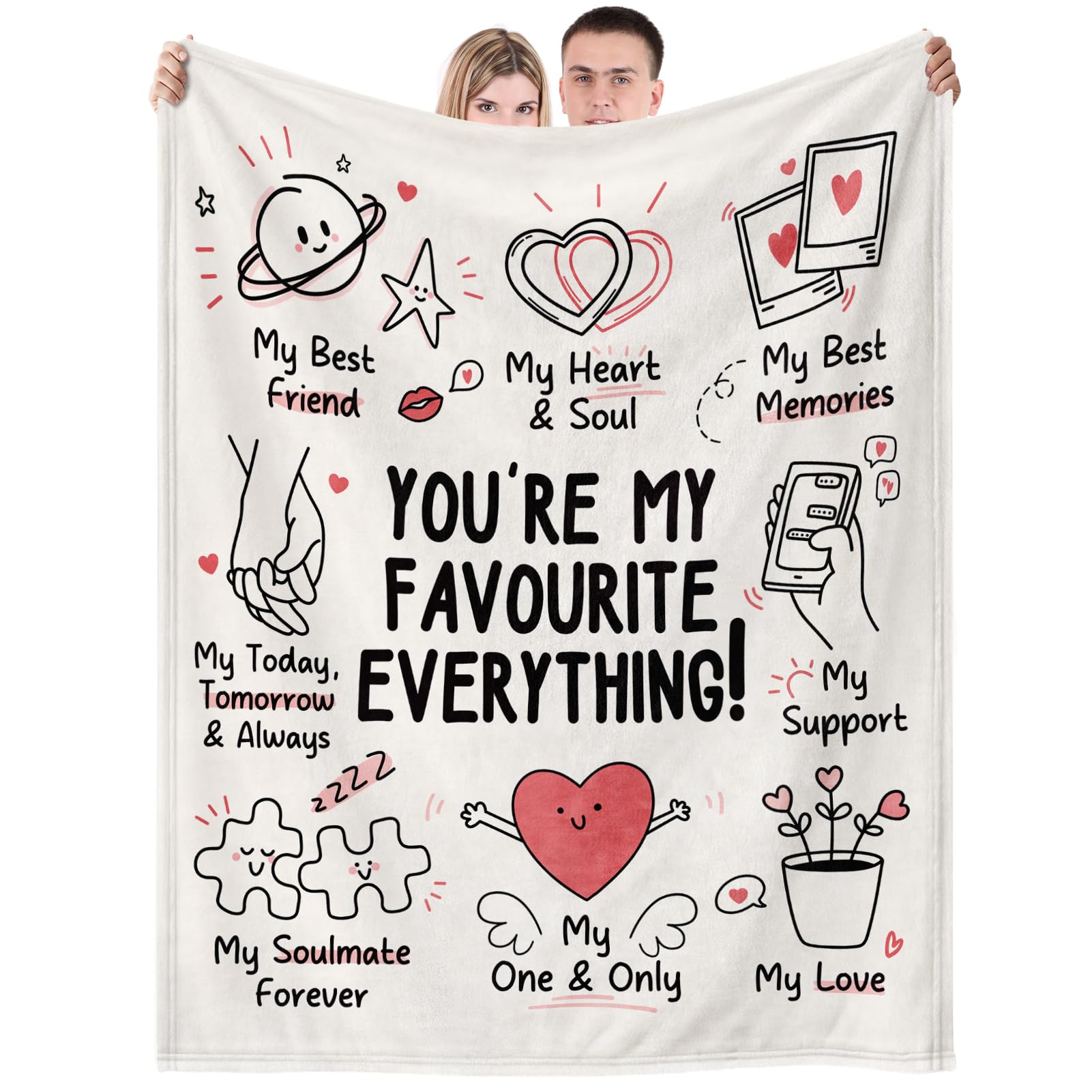 Anniversary Romantic Gifts for Girlfriend, Girlfriend Birthday Gifts, Soft Flannel Throw Blanket, Birthday Anniversary Valentines Christmas I Love You Presents for Her, Unique Blanket for Fiancee