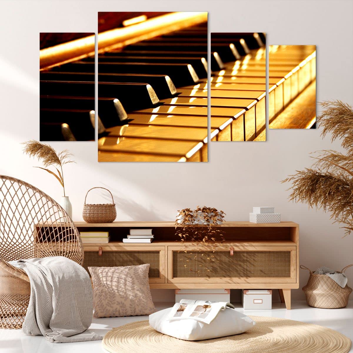 ARTTOR Leinwandbild 160x90cm Wandbild Musik - 2200 | Klavier Konzert Mehrteilige Groß XXL Wanddekoration Wohnzimmer Schlafzimmer Wanddeko Wand Kunstdruck Wandkunst ARTTOR