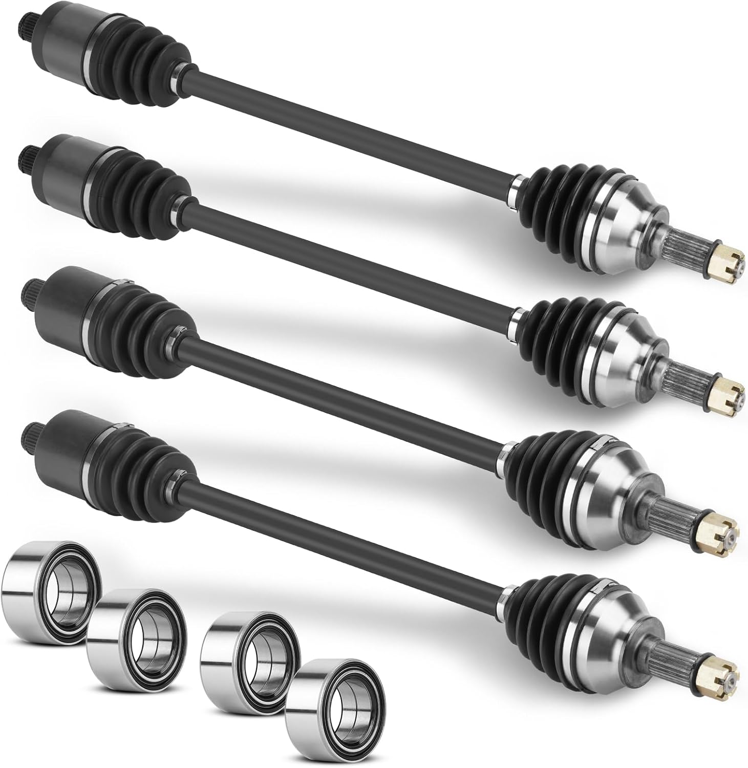 CV Axles Full Set (2 Front + 2 Rear) with Wheel Bearing for Polaris 2016-2019 RZR XP / XP4 Turbo, 2018-2020 RZR RS1, 4 Sets Left/Right Drive Half Shaft Replace for 1333434 1333944