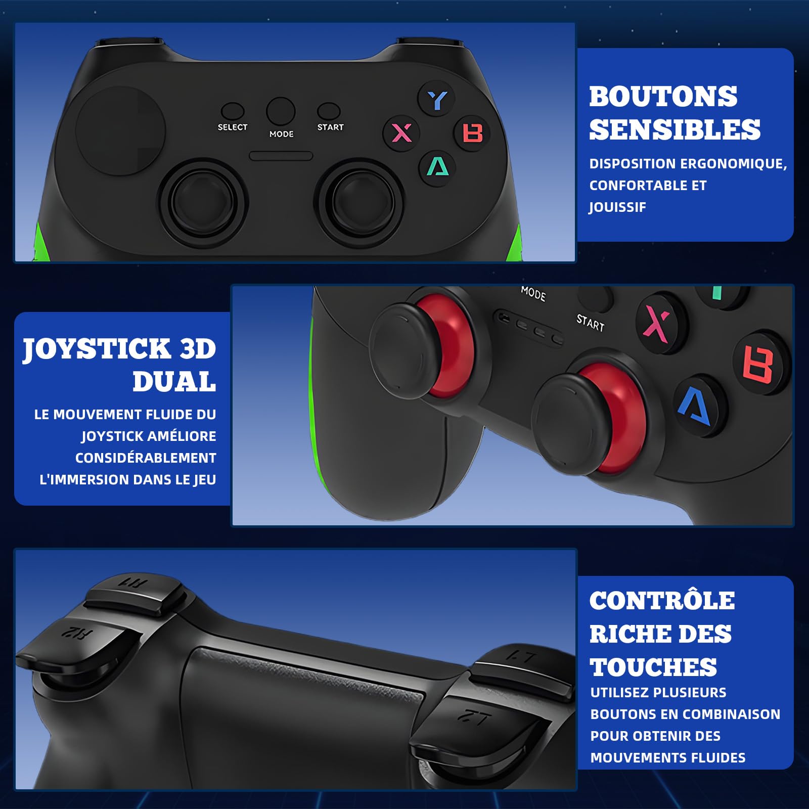 G36 Pro Console de Jeux Rétro 256 Go, Émulateur Vidéo avec 120 000+ Jeux Rétro Intégrés 50 Émulateurs, EmuELEC et Système Android, avec 2 Manettes sans Fil 2,4 Go, Jeux Vidéo TV Plug and Play