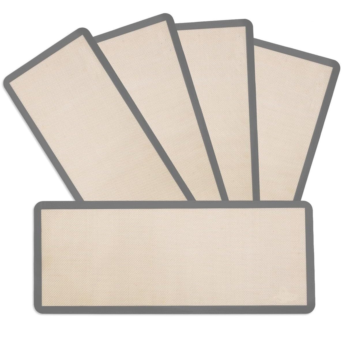 Silikon-Trockner-Matten, antihaftbeschichtet, wiederverwendbar, 45 x 17 cm und 50 x 21 cm, Grau, 5 Stück