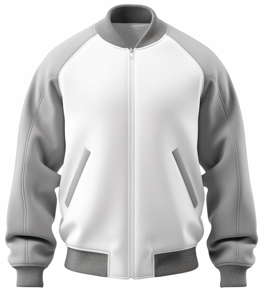 CALUX BOMBER JAKET グレー DURVANE Baseball Varsity Bomber Premium Quality in Grey and