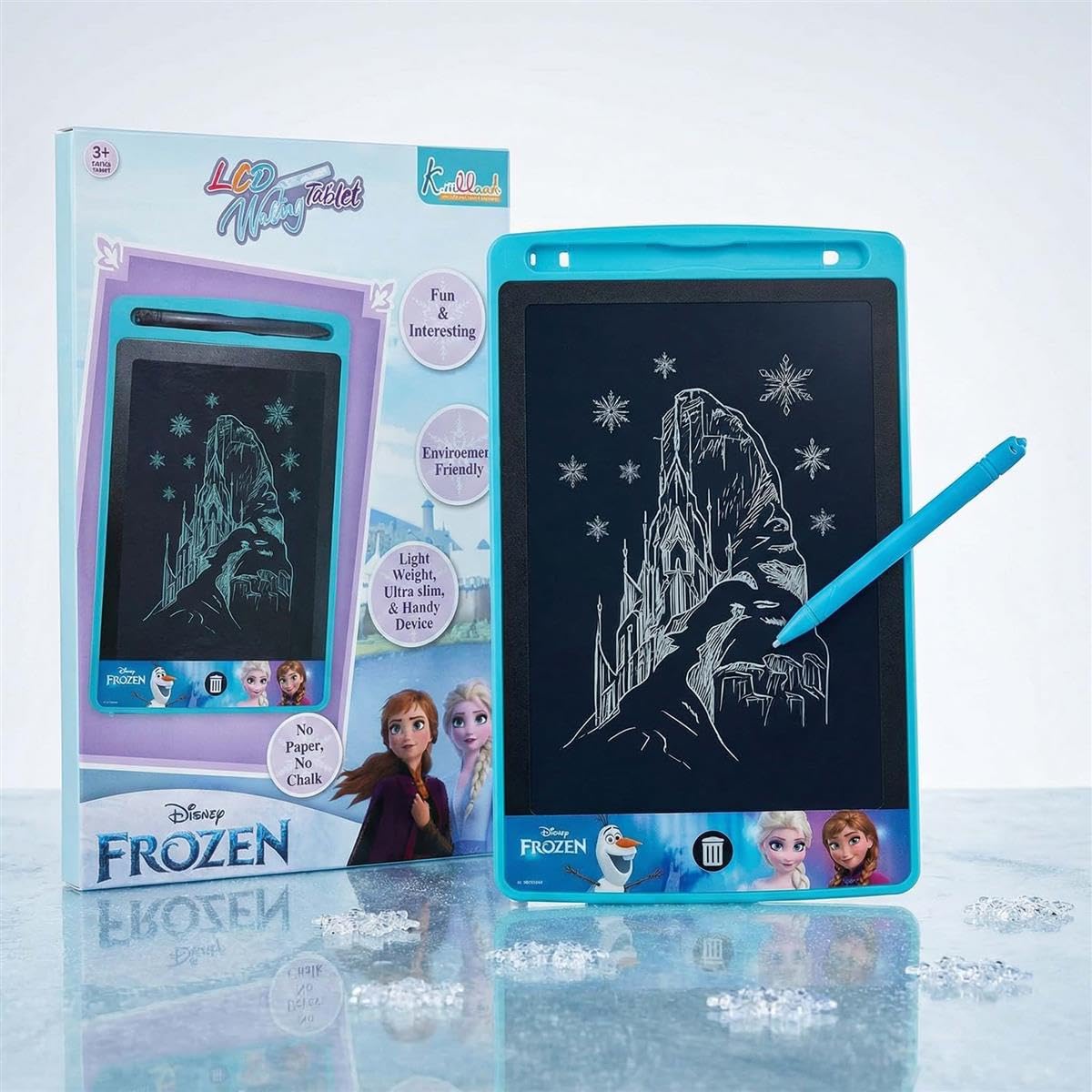 Kriiddaank 8.5" Frozen LCD Writing Tablet, Electronic Drawing Pad & Magic Slate for Kids, Toddler Travel Doodle Board with Lock Function, Portable Birthday Gift for 3-9 Year Old Boys & Girls, Blue