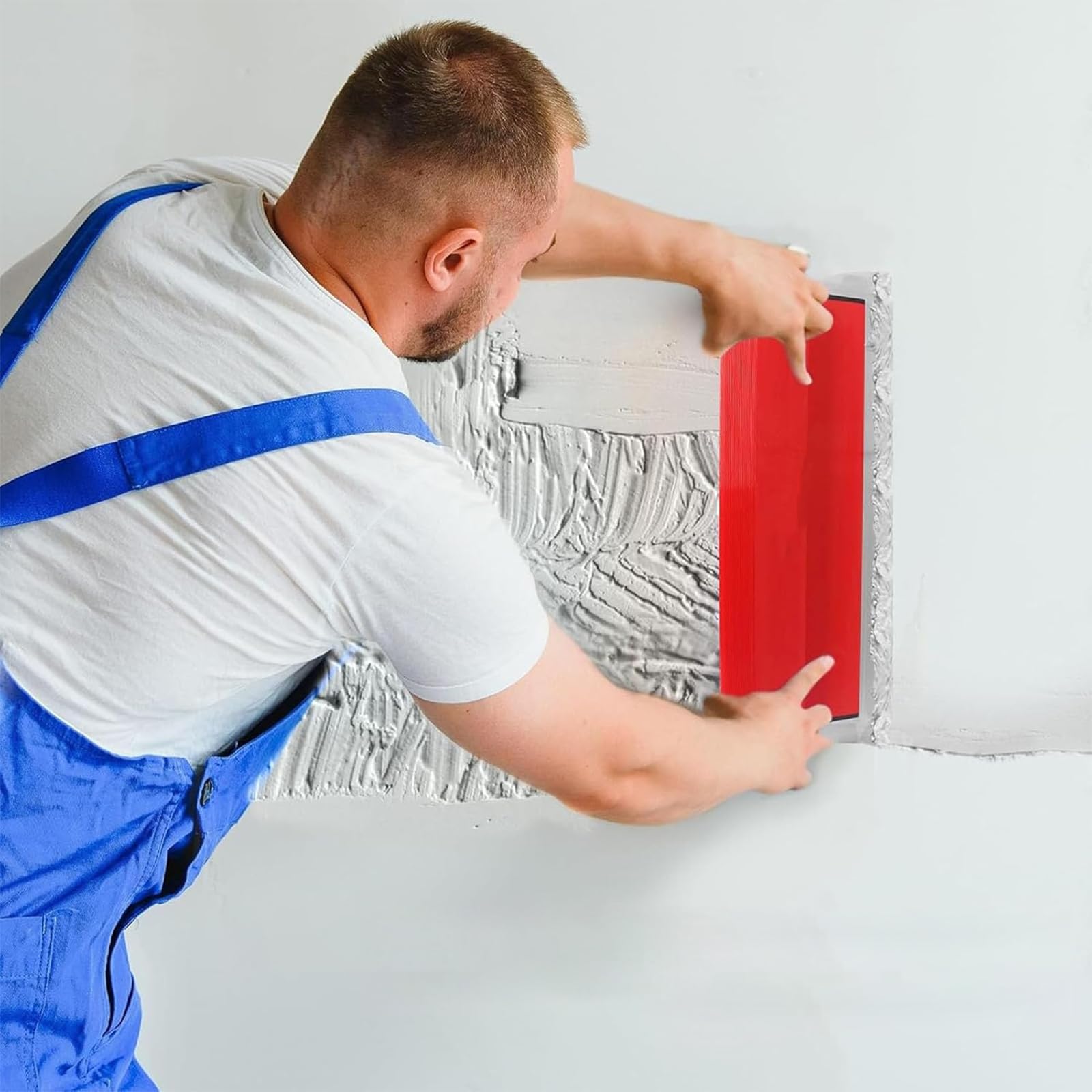 Spatola per Stucco 40CM/16 Inch, Frattazzo per Rasatura, Strumento di Intonacatura con 2 x Spugna di Levigatura 120 Grana, Lama Sostituibile in Acciaio Inox 0,3 MM, Cartongesso Attrezzi Per Muro