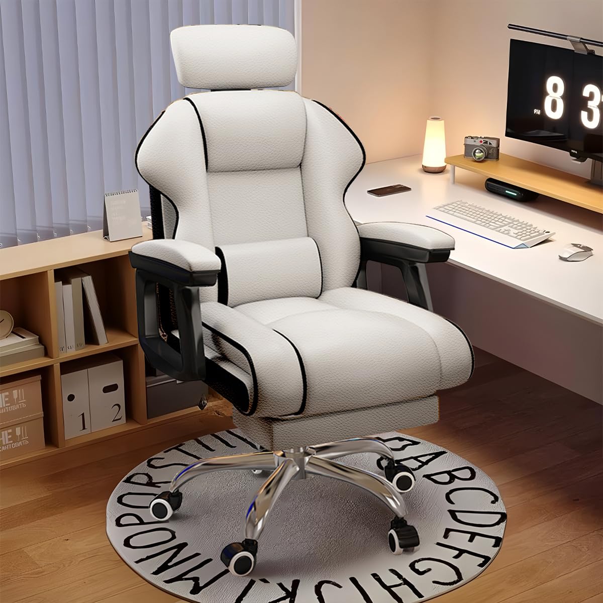 WXJHL Executive Office Chair, Reclining Office Chair with Footrest ,Ergonomic Computer Desk Chair with Lumbar Support, Big and Tall Home Desk Chair, High Back Gaming Chair for Office Home Study — image 1