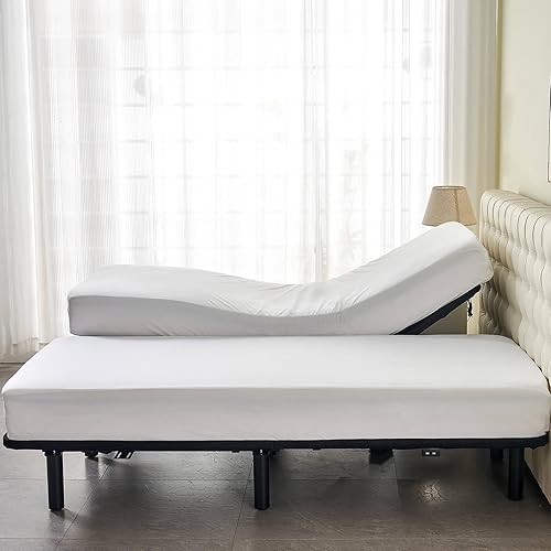 Miniatura 6 de Kingnex Protector de colchón impermeable tamaño King dividido para camas ajustables, suave y refrescante, de bambú, suave, suave y suave