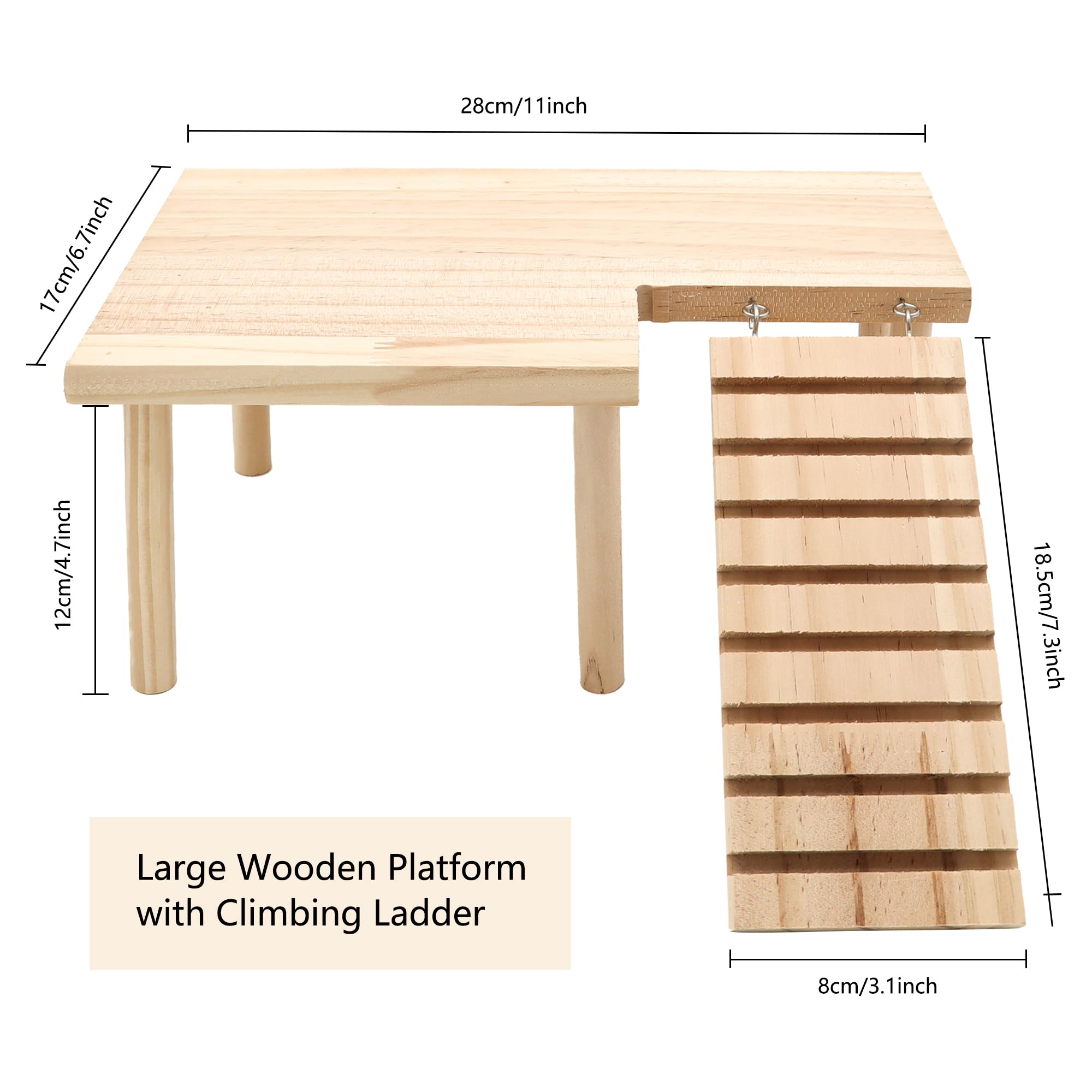 Natural Wooden Platform Stand Shelf For Hamster Golden Bear Double Floor Cage Accessories For Climbing Playing