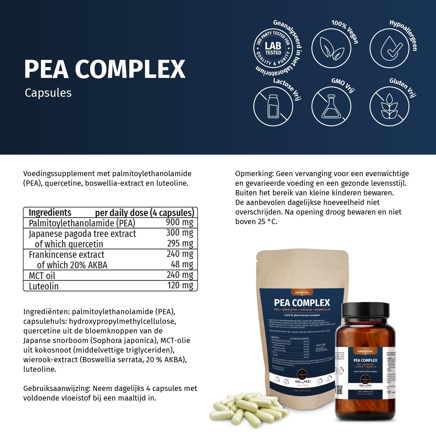 PEA COMPLEX – PEA mit Quercetin, Boswellia (20% AKBA) & Luteolin (360 Stk (1er Pack))