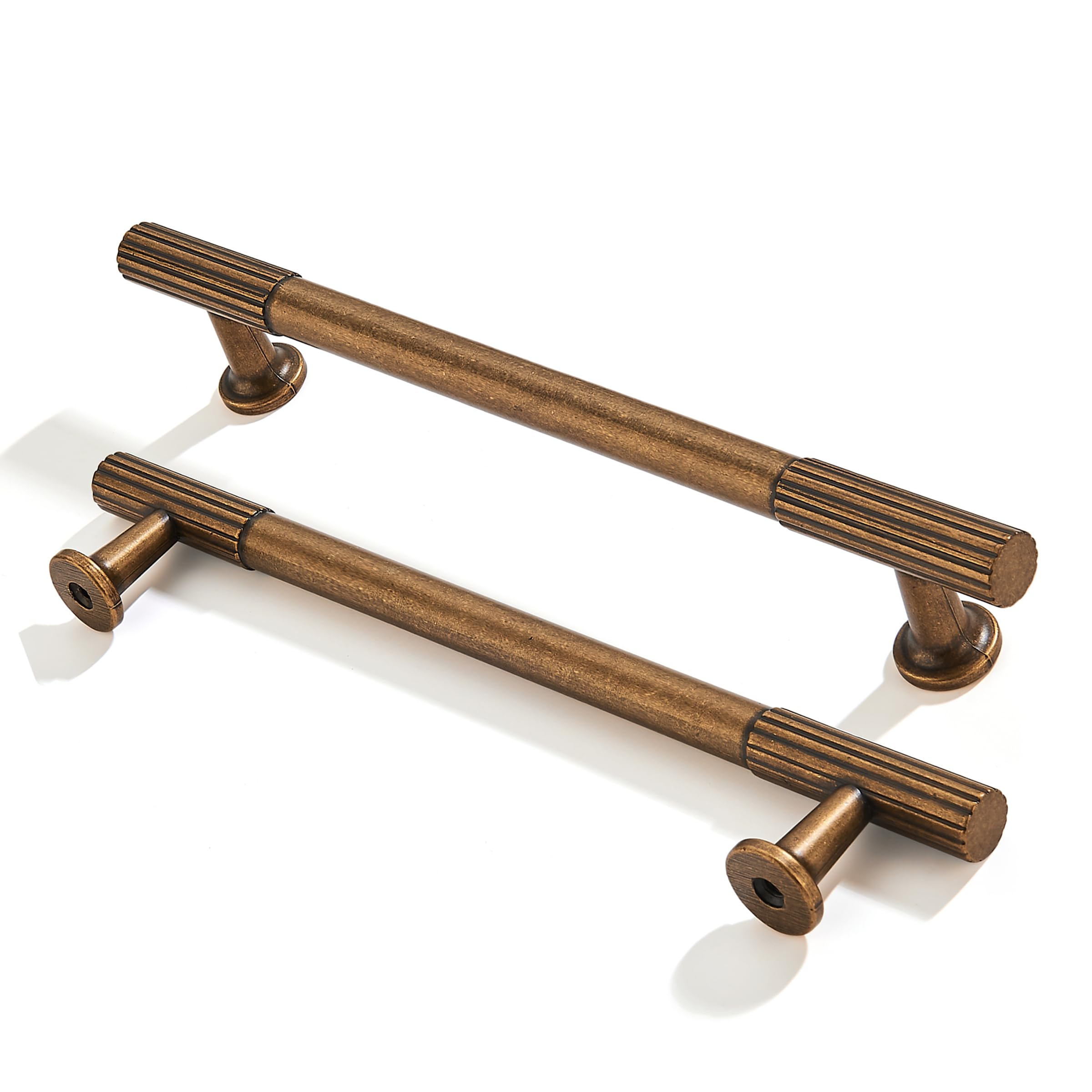 ZAUYX 10-Pack 6 Inch Hole Center Antique Brass Cabinet Pulls Solid Heavy Duty Cabinet Pull is Suitable for Drawers Dressers Handles Kitchens Bathroom cabinets — image 1