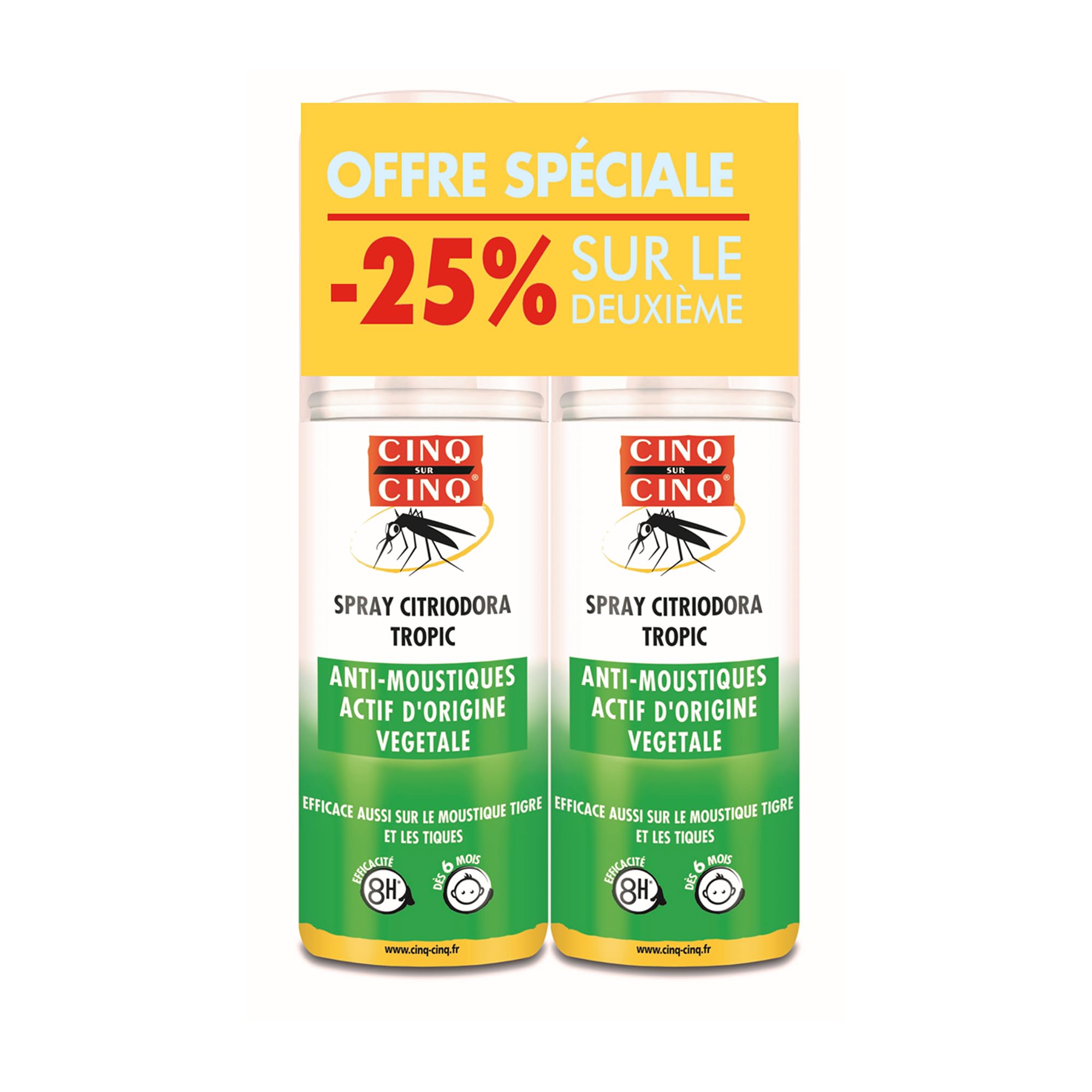 Cinq sur Cinq Spray Citriodora Anti-Moustiques Lot de 2 x 100 ml