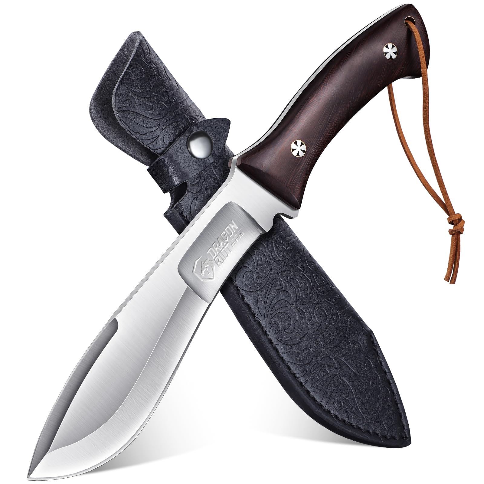 DRAGON RIOT Robustes Survival Messer Full Tang, Geschenk für Männer zur Bushcraft Outdoor-Aktivitäten