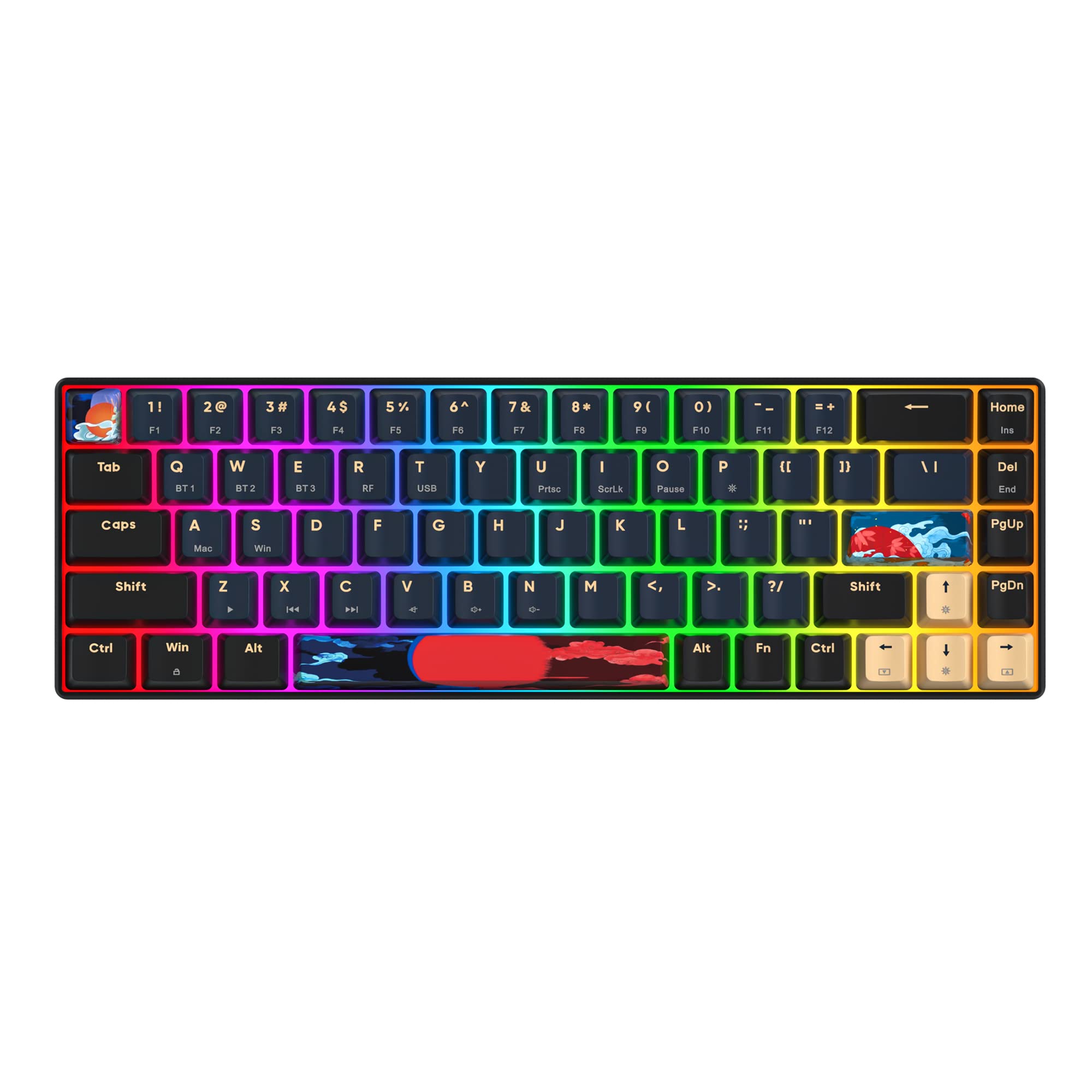 YINDIAO K96 Draadloos Mechanisch Toetsenbord,Bluetooth/2.4Ghz Draadloos