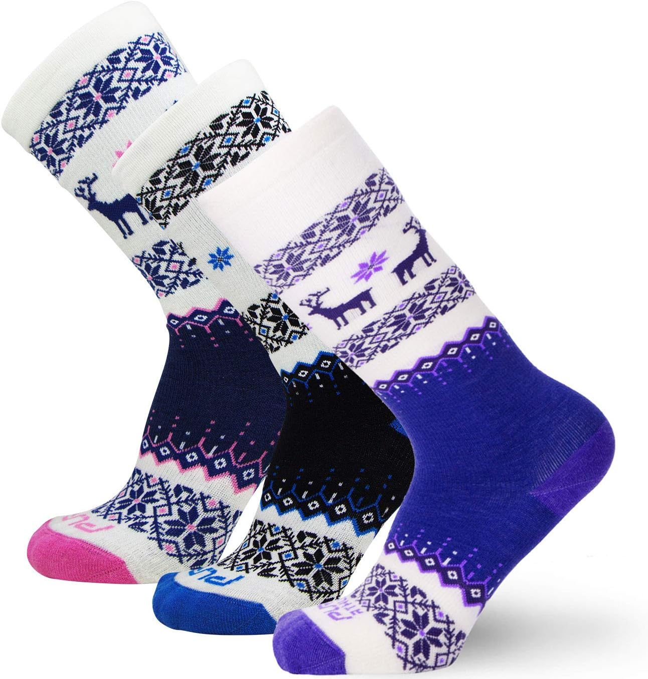 Pure Athlete Kids Merino Wool Ski Socks – Snow Sock for Boys, Girls, Children – Snowboard