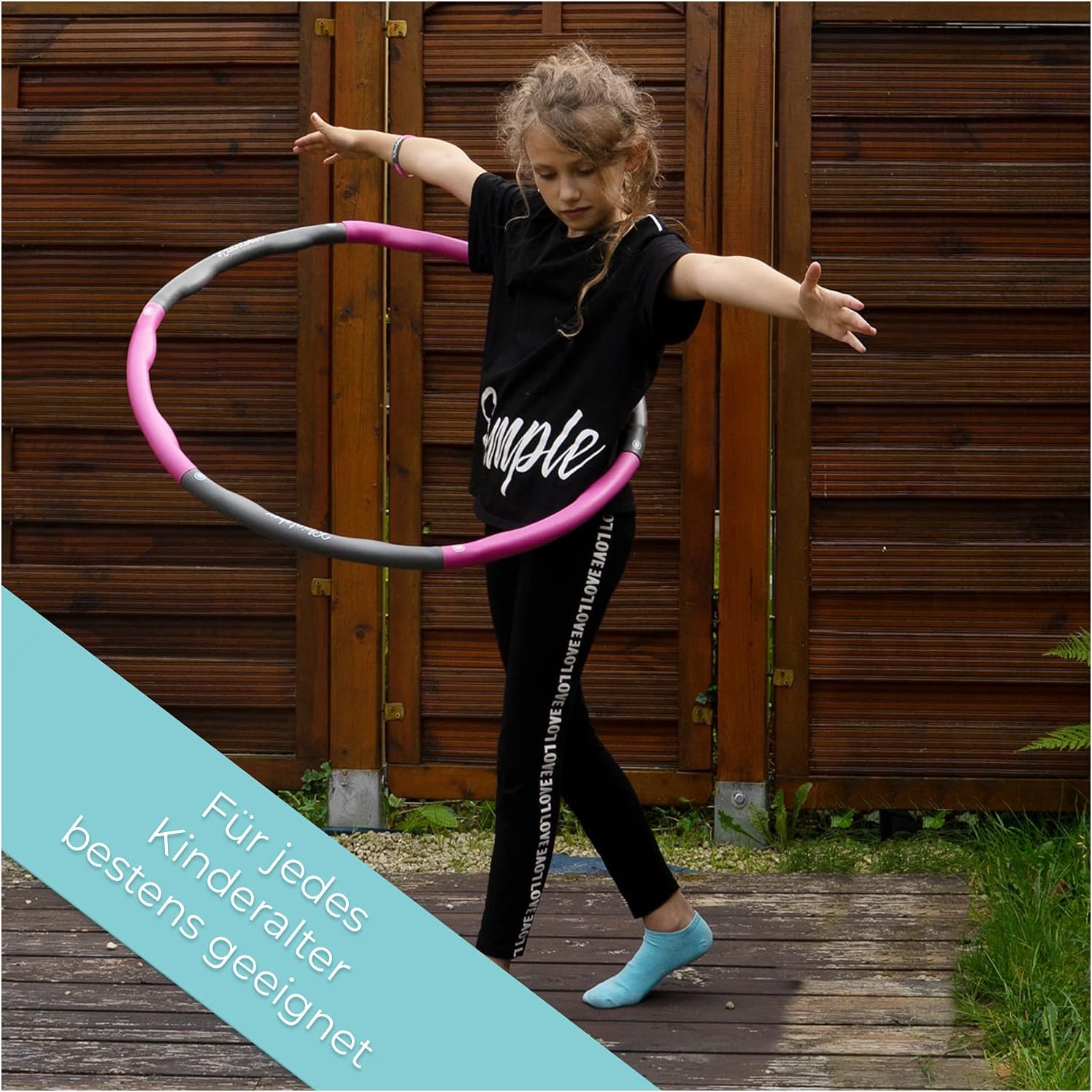 KLEINTOBER I Premium Hula Reifen für Kinder & schlanke Erwachsene I Set mit Hula Übungsanleitung I Gymnastik Reifen Kinder I Hoola Hoop Reifen Kind I Hullahub Reifen I